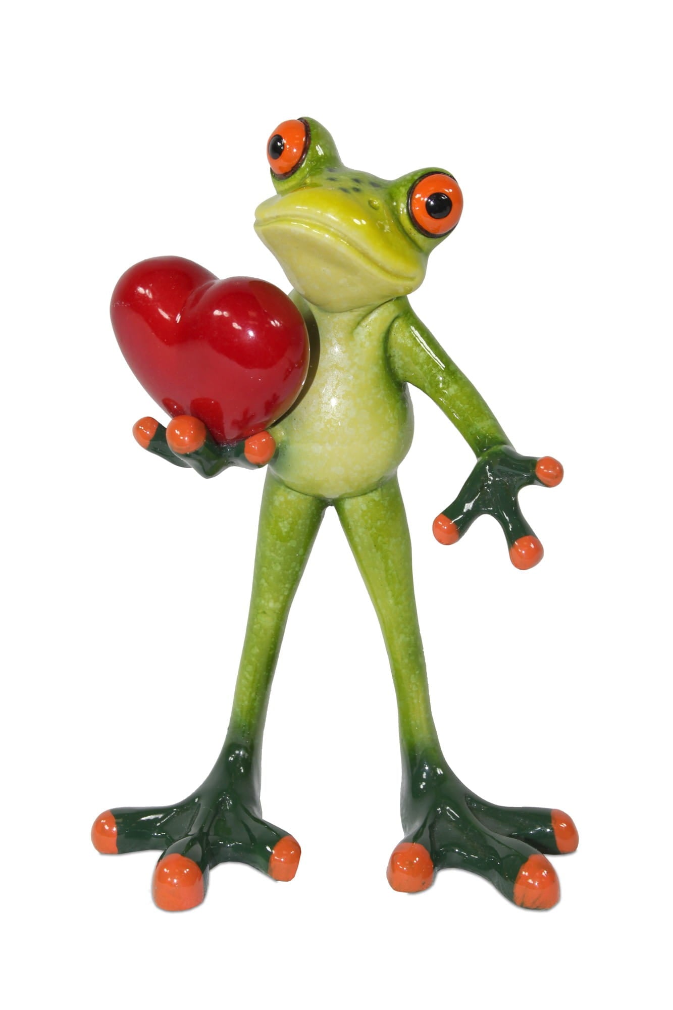 Frog in Love with Red Heart – Valentine's Figurine