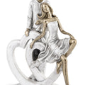 Lovers on a Heart – Silver and Gold Designer Sculpture