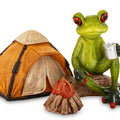Camping Frog with Tent and Bonfire – Outdoor Figurine Set