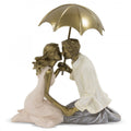 Kiss Beneath the Golden Umbrella – Romantic Sculpture