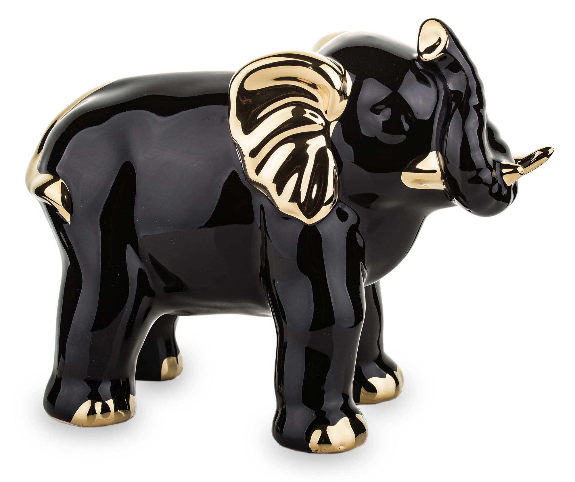 Black and Gold Elephant – Glamour Ceramic Figurine