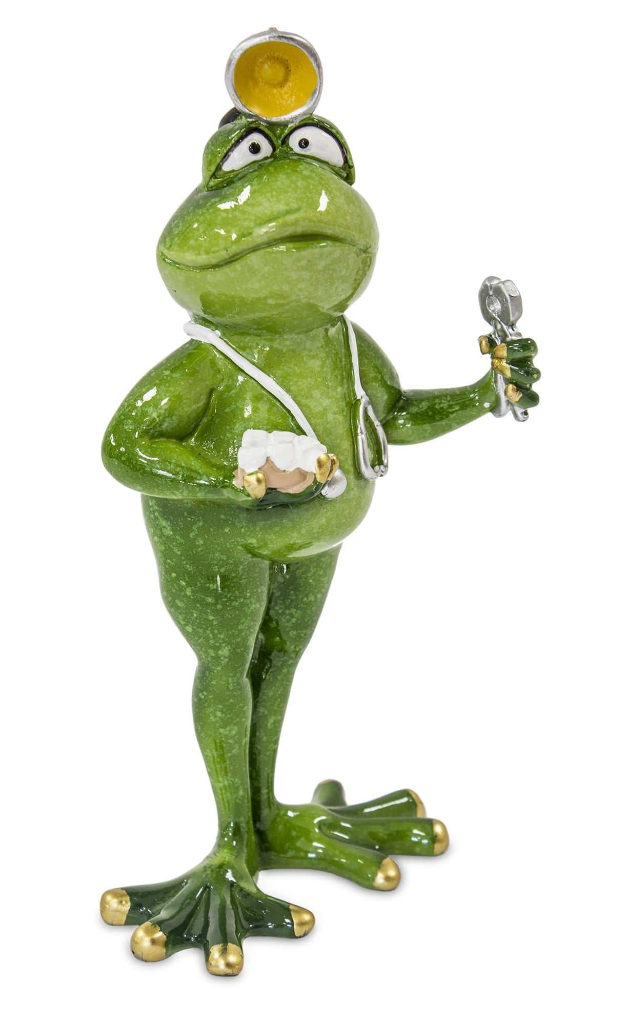 Dentist Frog with Mirror and Dentures – Stomatologist Figurine