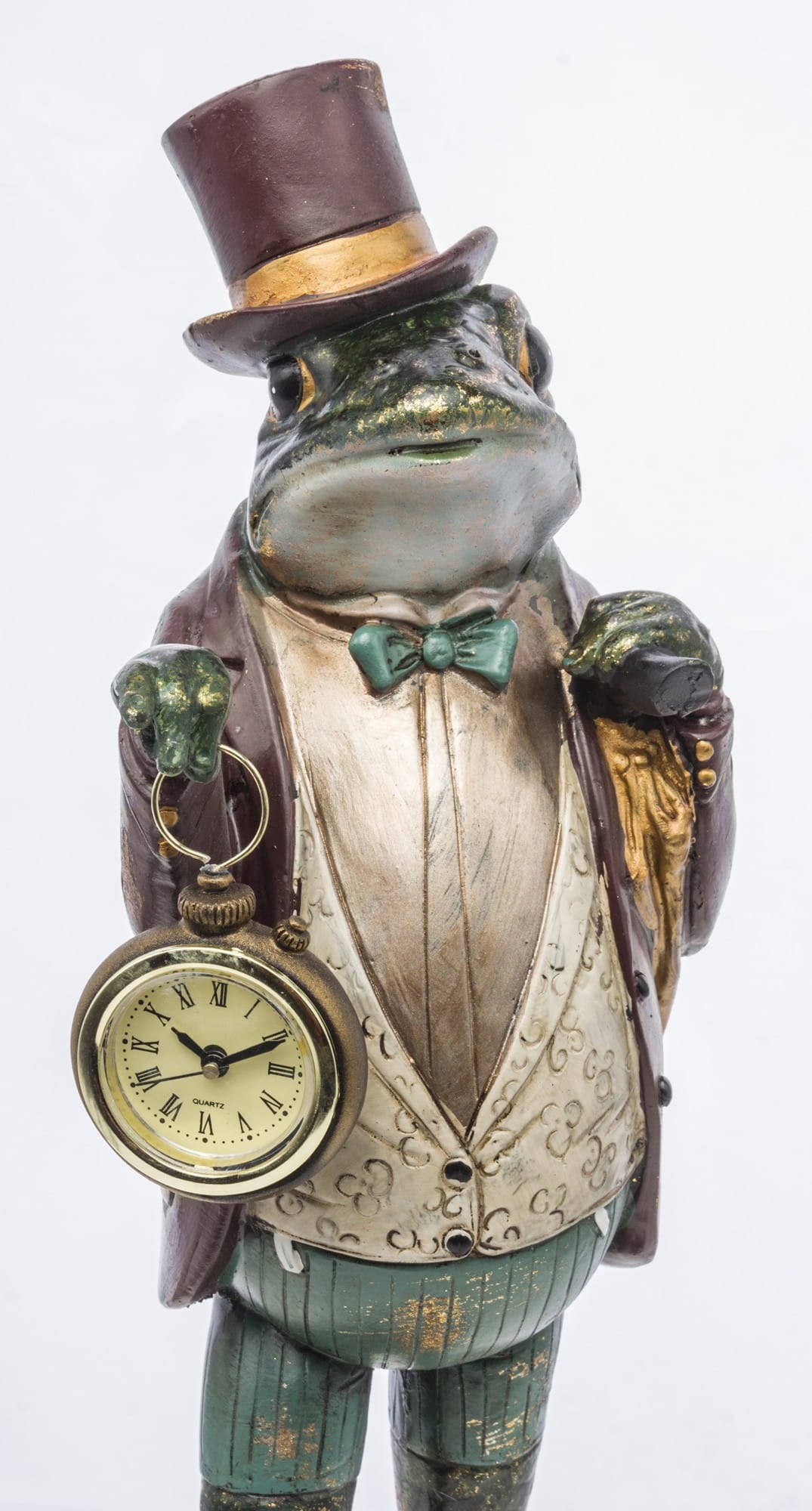Gentleman Frog with Pocket Watch – Victorian Figurine with Clock