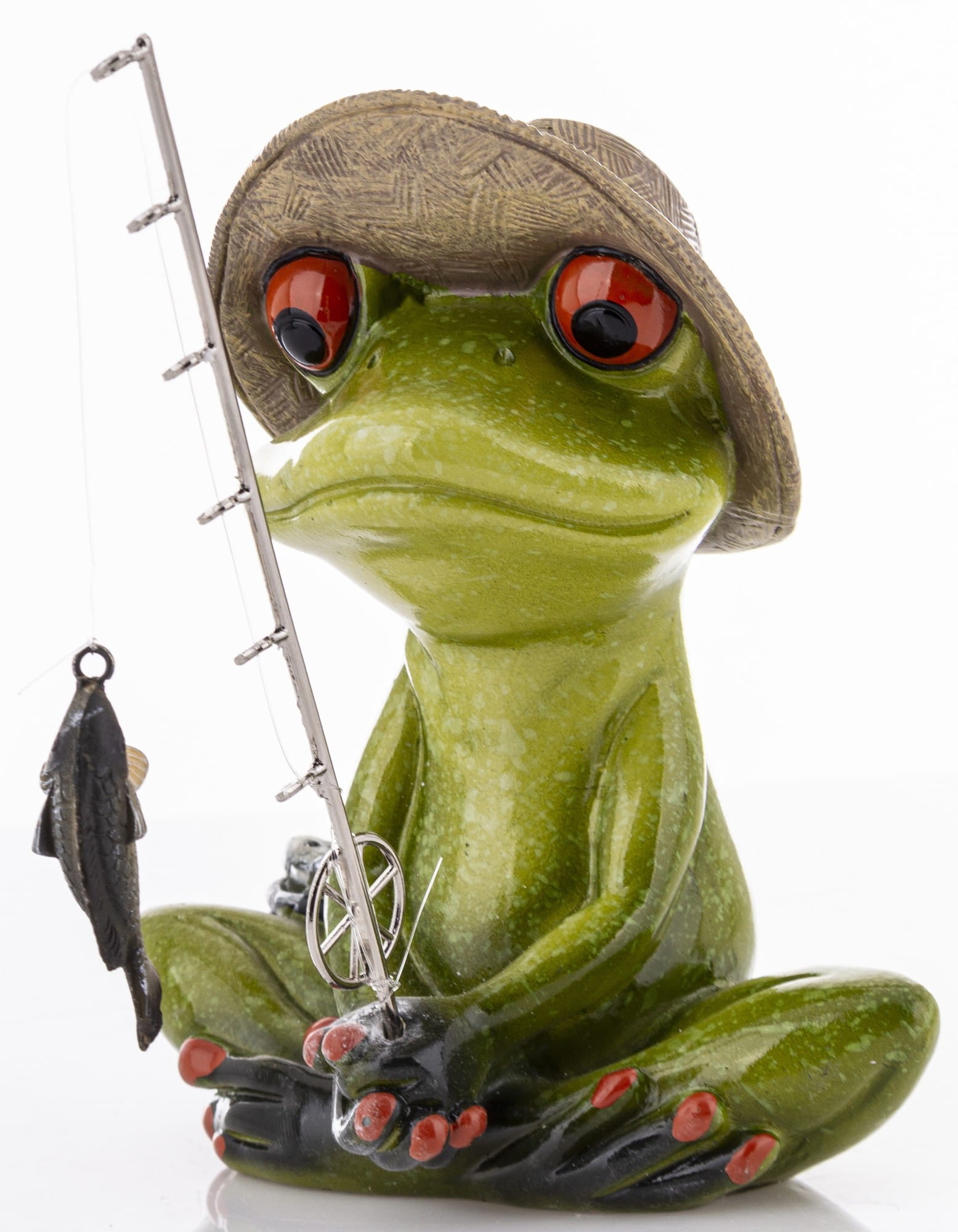 Fisherman Frog with Rod and Fish – Figurine for Fishing Enthusiasts