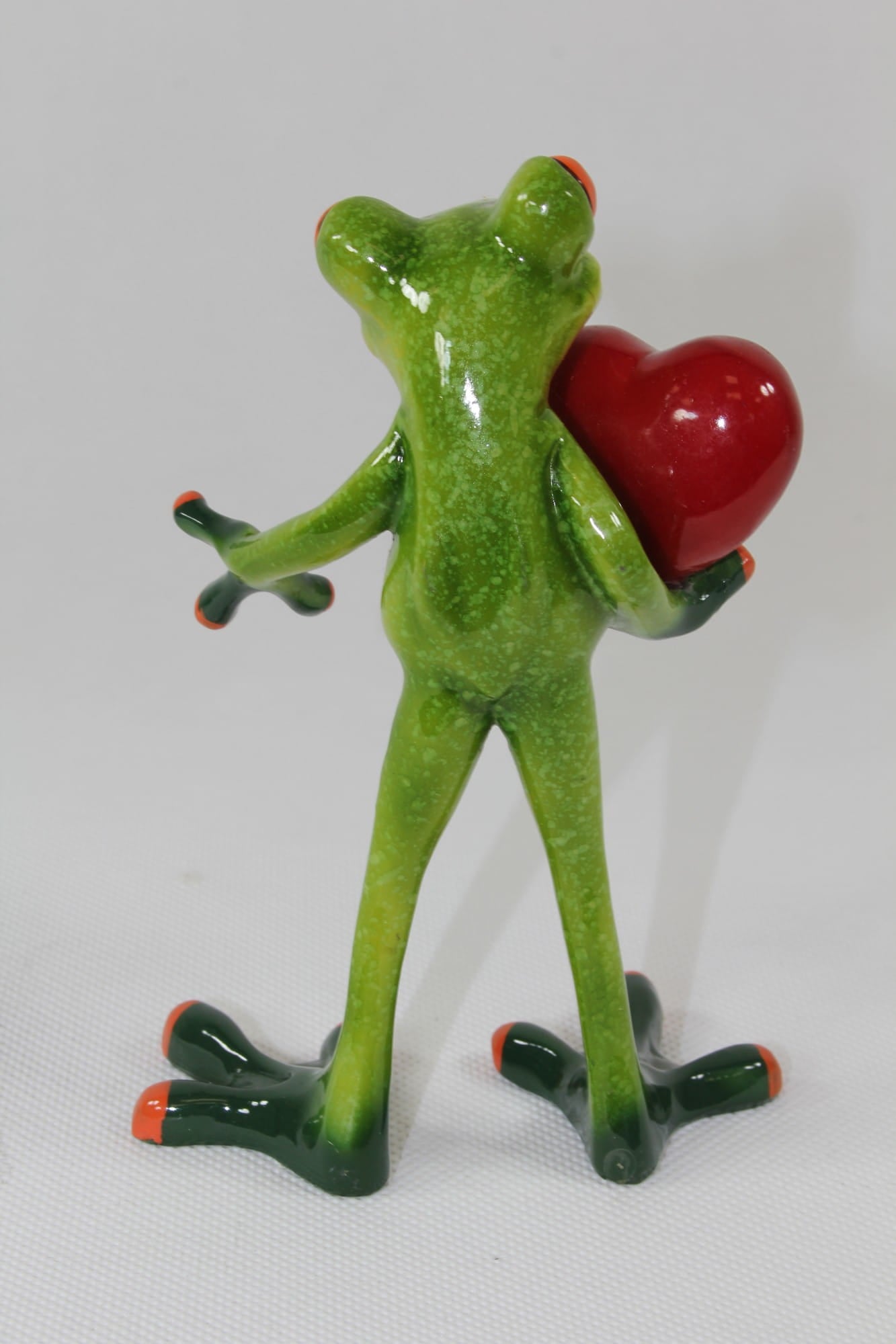 Frog in Love with Red Heart – Valentine's Figurine